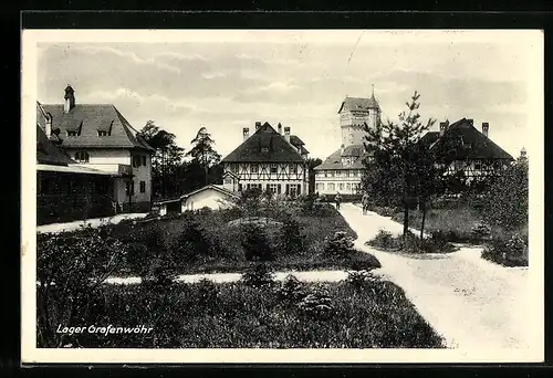 AK Grafenwöhr, Blick durch Stadtgarten