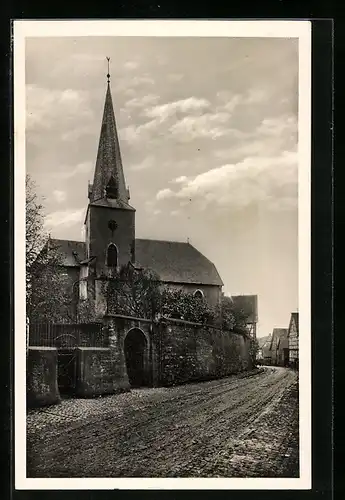 AK Udenheim /Rheinhessen, Blick auf die Kirche