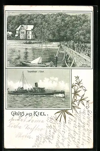 AK Kiel, Landungsbrücke am Bellevue, Torpedoboot