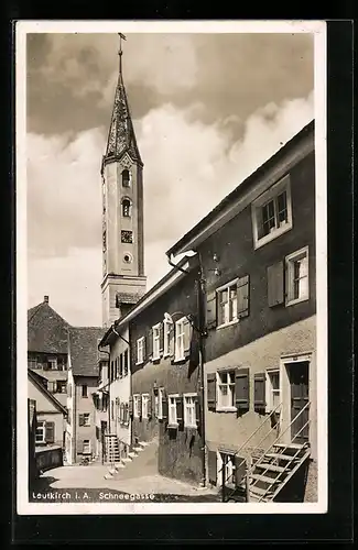 AK Leutkirch i. A., Schneegasse zur Kirche