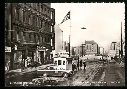 AK Berlin, Friedrichstrasse, Ausländerübergang Checkpoint