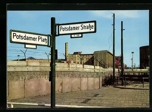 AK Berlin, Grenze am Potsdamer Platz