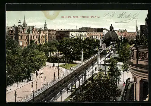 AK Berlin-Schöneberg, Nollendorfplatz mit U-Bahnhof