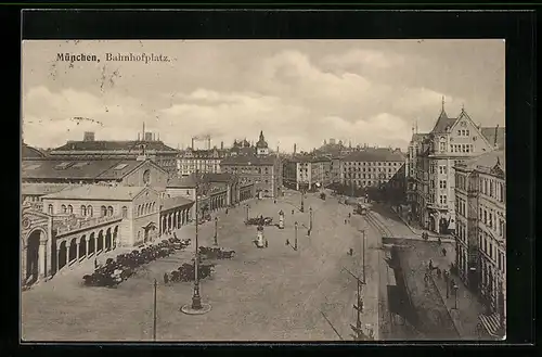 AK München, Bahnhofsplatz