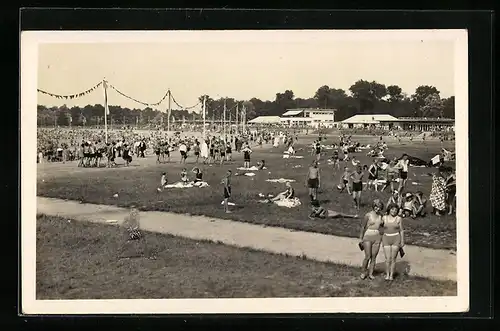 AK Karlsruhe, Rheinstrandbad Rappenwört