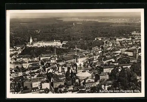 AK Karlsruhe, Flugzeugaufnahme des Ortes