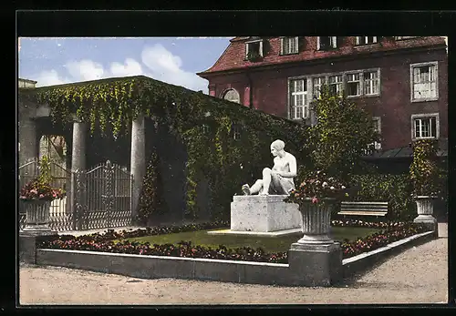 AK Karlsruhe, Stadtgarten-Eingang und Flora