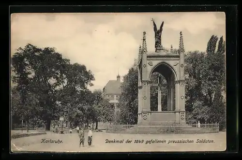 AK Karlsruhe i. B., Denkmal der gefallenen Soldaten