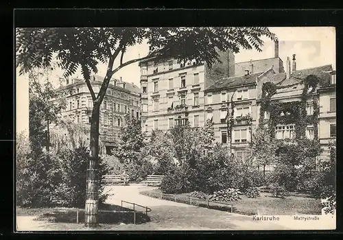 AK Karlsruhe, Teilansicht der Rheinbahnstrasse