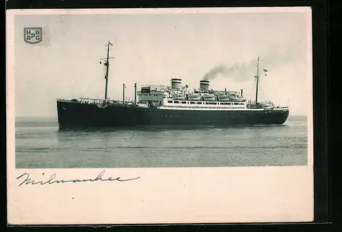 AK Passagierschiff Milwaukee auf See