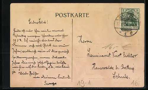 AK Berlin, Schwein durch zerrissenen Geldschein, Neujahrsgruss 1899