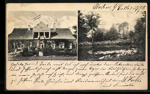 AK Hohne bei Celle, Gasthaus, Teichpartie