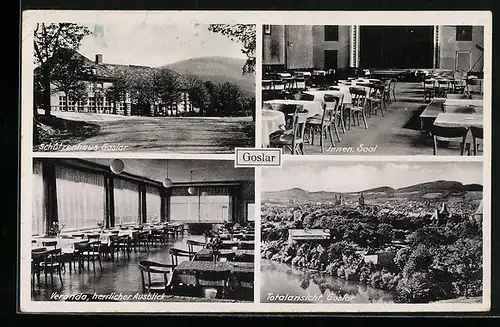 AK Goslar, Gasthaus Neues Schützenhaus mit Saal und Veranda, Totalansicht Goslar