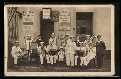 AK Karlsruhe, Restaurant zum Zähringer Hof, Matrosen Kapelle, Fasanenstrasse 11