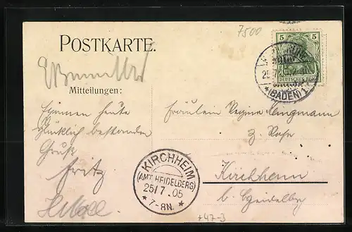 AK Karlsruhe, Absolvia Abiturium 1905, Esel im Auto der Oberrealschule