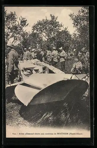 AK Sentheim, Avion allemand abattu aux environs de Sentheim, Flugzeug