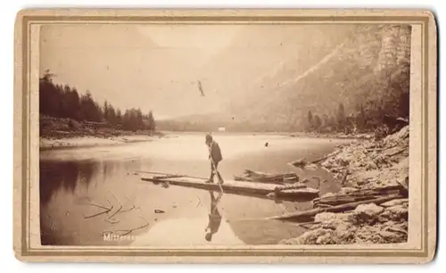 Fotografie Theodor Mark, Scheibbs, Ansicht Ruhpolding, Flösser auf dem Mittersee beim Staaken