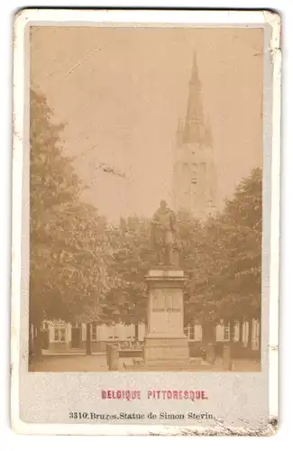 Fotografie unbekannter Fotograf, Ansicht Bruges, Statue de Simon Stevin