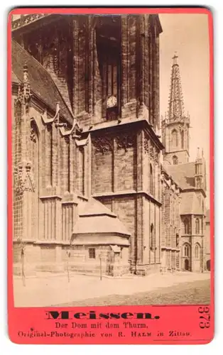 Fotografie R. Halm, Zittau, Ansicht Meissen, Partie am Dom mit Blick zum Turm