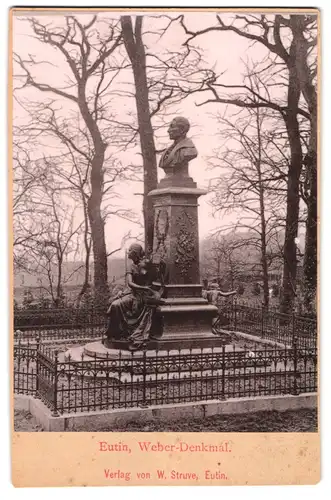 Fotografie W. Struve, Eutin, Ansicht Eutin, Blick auf das Weber-Denkmal