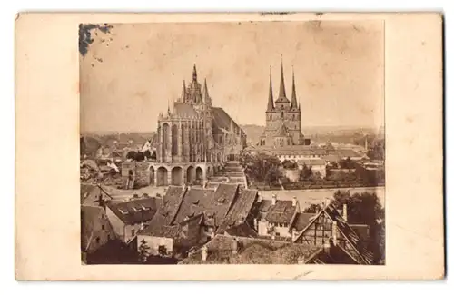 Fotografie unbekannter Fotograf, Ansicht Erfurt, Blick über die Stadt nach dem Dom