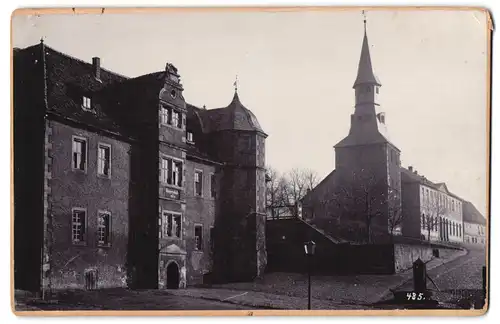 Fotografie F. Tellgmann, Eschwege, Ansicht Eschwege, Partie and er Bürgerschule und dem Karlsturm