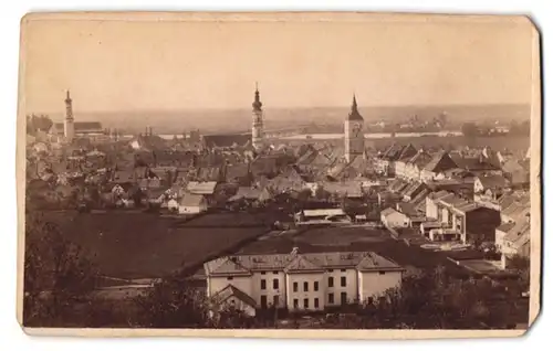 Fotografie Franz Lang, Deggendorf, Ansicht Deggendorf, Blick über die Stadt mot Wohnhäusern