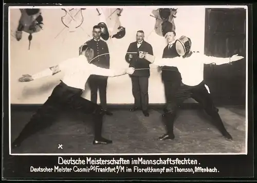 Fotografie Deutsche Meisterschaft im Mannschaftsfechten, Deutscher Meister Casimir im Florettkampf mit Thomson