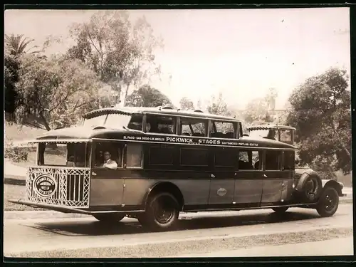 Fotografie Autobus Pickwick System StagesObservation Buffet Car Cherokee, auf der Strecke Los Angeles - San Francisco