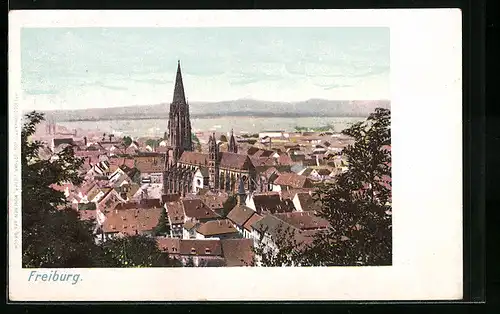AK Freiburg, Teilansicht mit Kirche