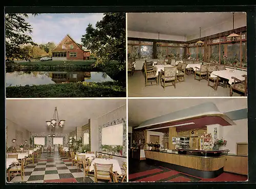 AK Dänisch-Nienhof über Kiel, Hotel-Pension Zur Schmiede, Innenansichten