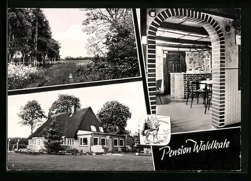 AK Hamweddel /Kr. Rendsburg, Pension Waldkate, Innenansicht, Ortspartie
