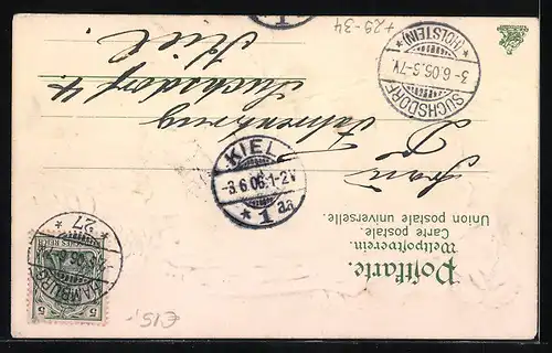 Passepartout-Lithographie Hamburg-Neustadt, Stadt-Theater dargestellt auf Holz