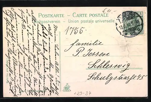 Passepartout-Lithographie Hamburg-Neustadt, Stadt-Theater dargestellt auf Holz