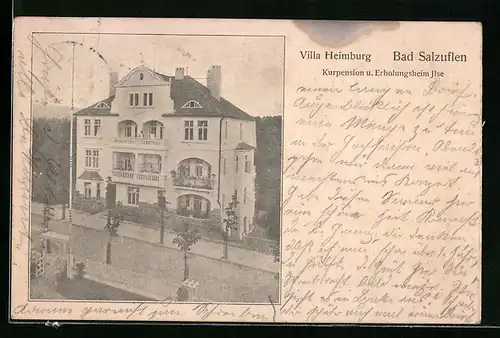 AK Bad Salzuflen, Villa Heimburg, Hotel-Kurpension u. Erholungsheim Ilse