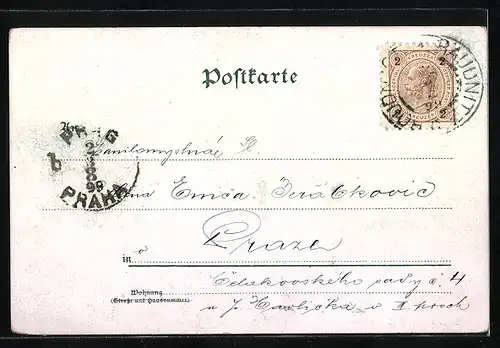 Lithographie Bad Cleve, Amphitheater, Schwanenburg, Totalansicht