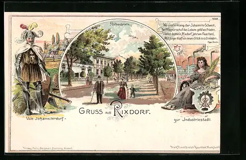 Lithographie Rixdorf, Vom Johanniterdorf zur Industriestadt, Richardplatz