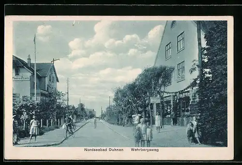 AK Duhnen, Die Strasse Wehrbergsweg in dem Nordseebad