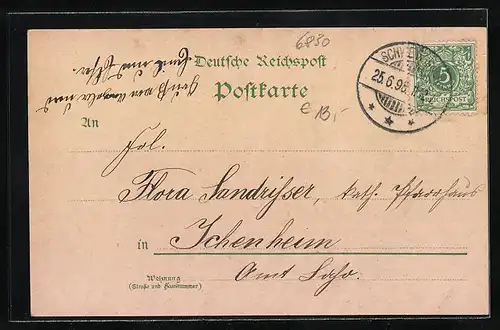 Lithographie Schwetzingen, Merkur-Tempel, Apollo-Tempel, Moschee, Minerva-Tempel