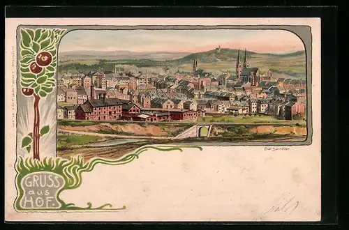 Künstler-AK Erwin Spindler: Hof, Totalansicht