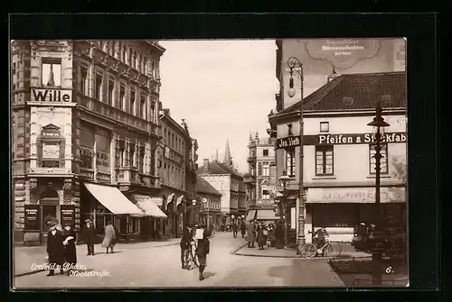 AK Crefeld /Rhein, Hochstrasse mit Geschäften