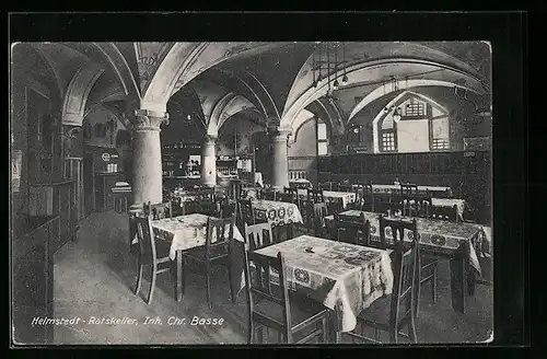 AK Helmstedt, Gasthaus Ratskeller, Innenansicht
