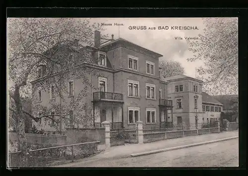 AK Bad Kreischa, Neues Haus und Villa Valentin