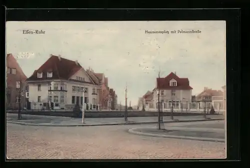 AK Essen /Ruhr, Haumannsplatz mit Pelmannstrasse