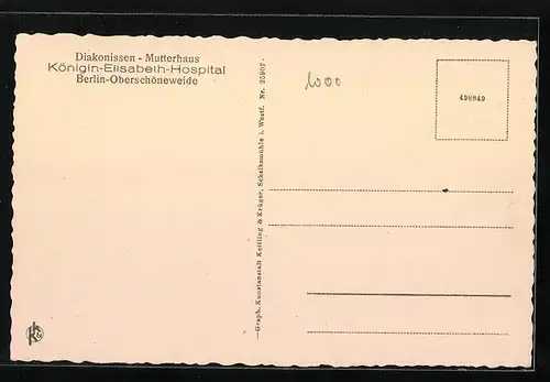 AK Berlin-Oberschöneweide, Diakonissen-Mutterhaus Königin Elisabeth-Hospital, Stübchen im Feierabendhaus mit Diakonisse