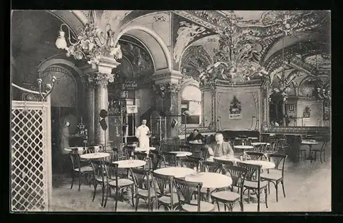 AK Berlin, Cafe Reichshallen, Leipzigerstrasse 77, Innenansicht