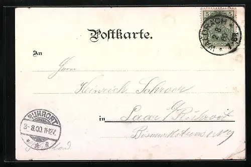 Passepartout-Lithographie Trier, Porta Nigra, Matthiaskirche