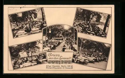 AK Berlin-Tiergarten, Gaststätte Spreezelt A. Ospalski, Richard Wagnerstrasse 10