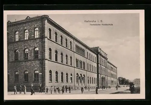 AK Karlsruhe, Technische Hochschule, mit Passanten