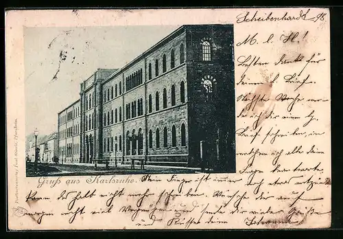 AK Karlsruhe, Technische Hochschule, Strassenansicht